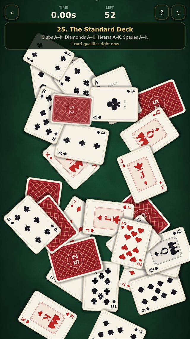 52 Pickup: Fifty-two cards, one throw
