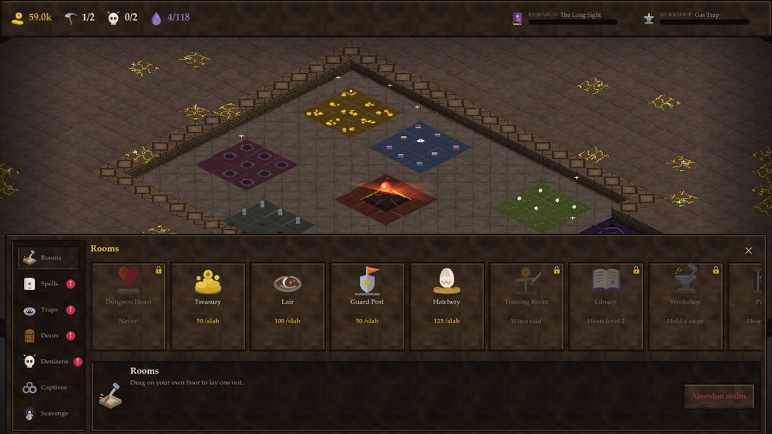 Cave Commander: Chambers, and what each one attracts