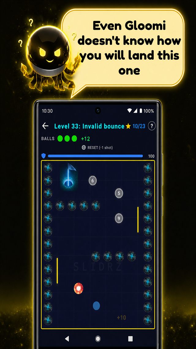 Rollerball Arcade: SLIDRZ: calculate the bounce, clear the arena