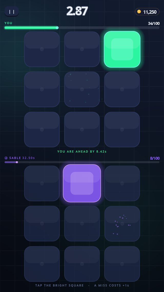 Squares: One hundred taps