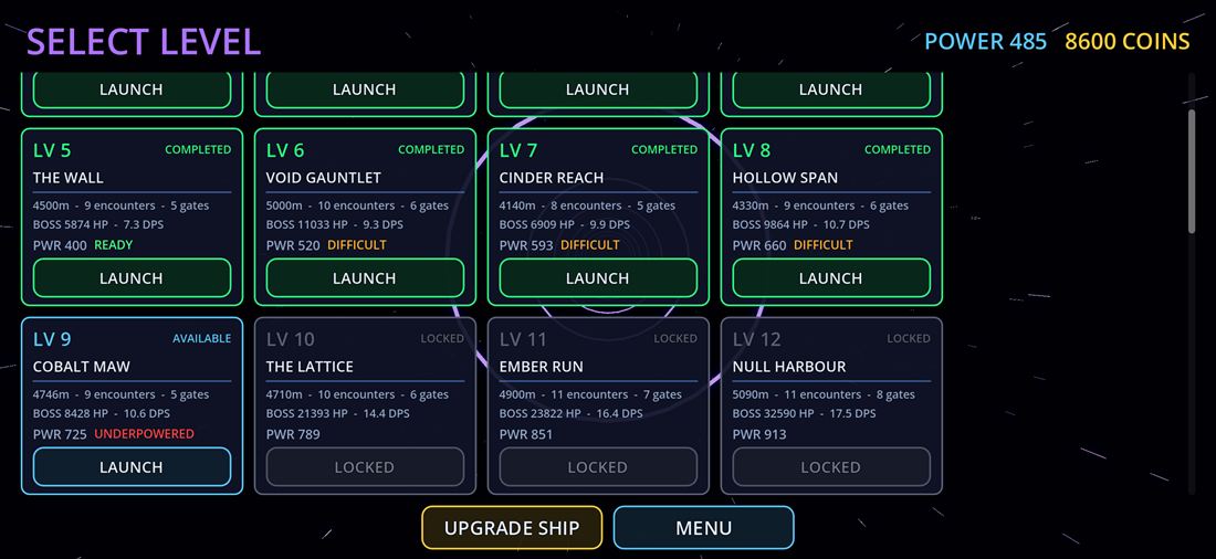 StarShoal: Sector select
