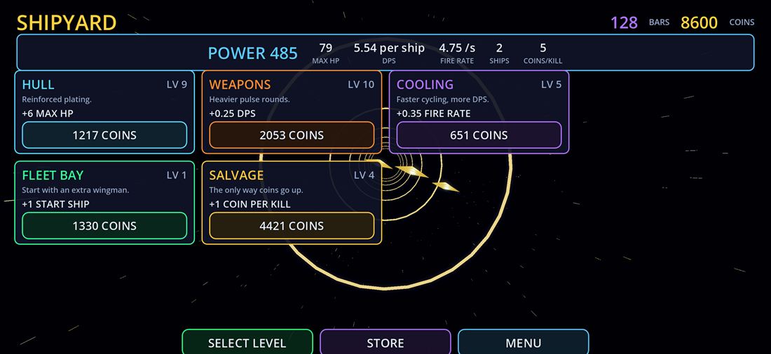 StarShoal: The shipyard, between runs